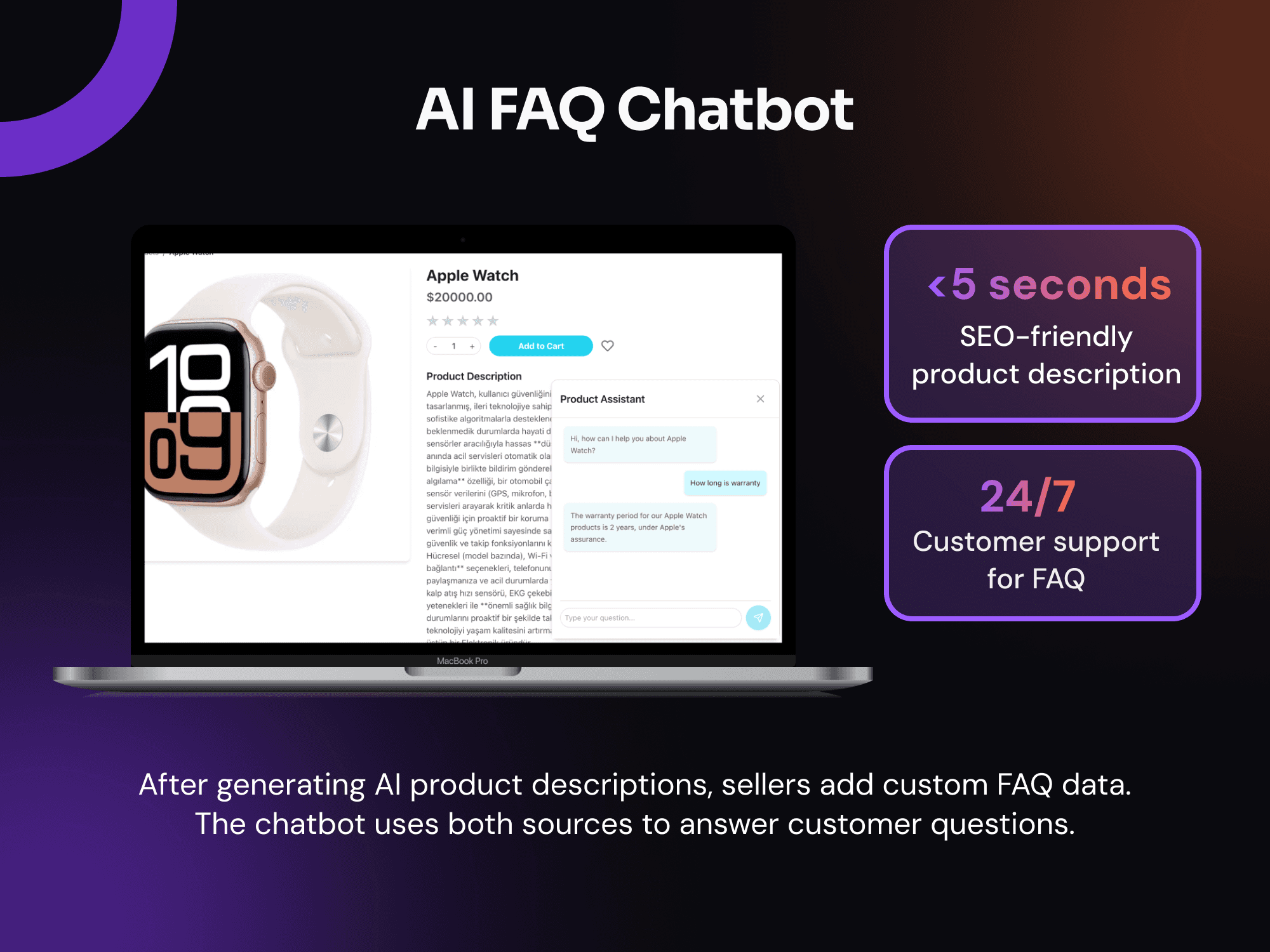 AI FAQ chatbot for customer questions