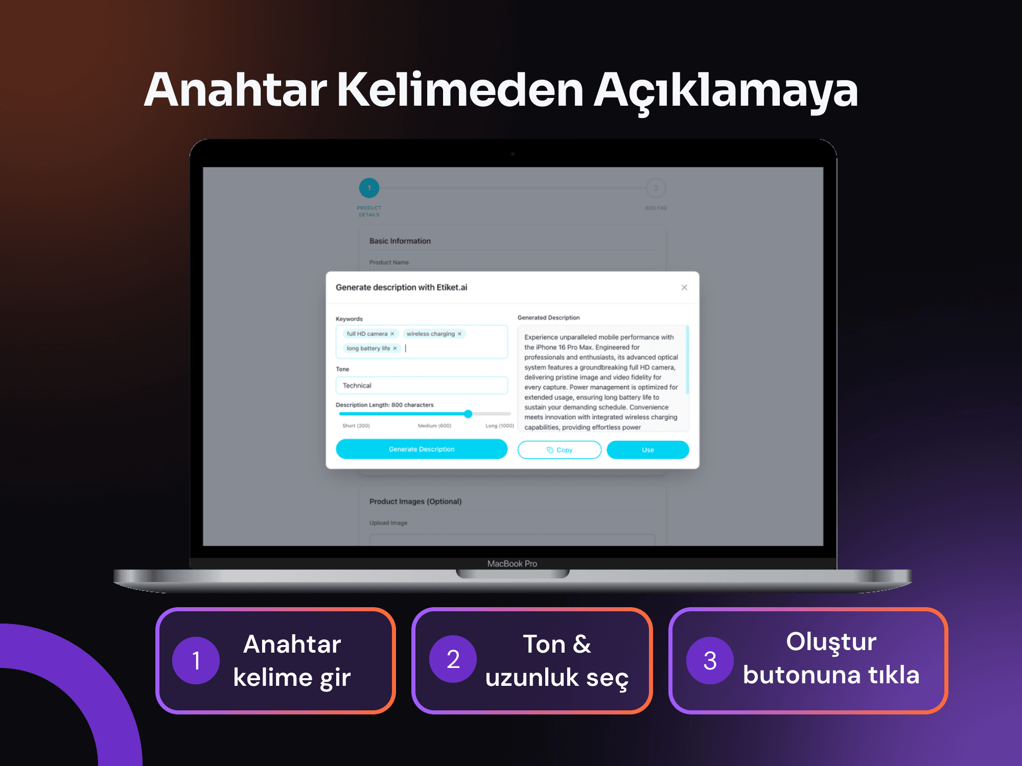 Otomatik ürün açıklaması oluşturma