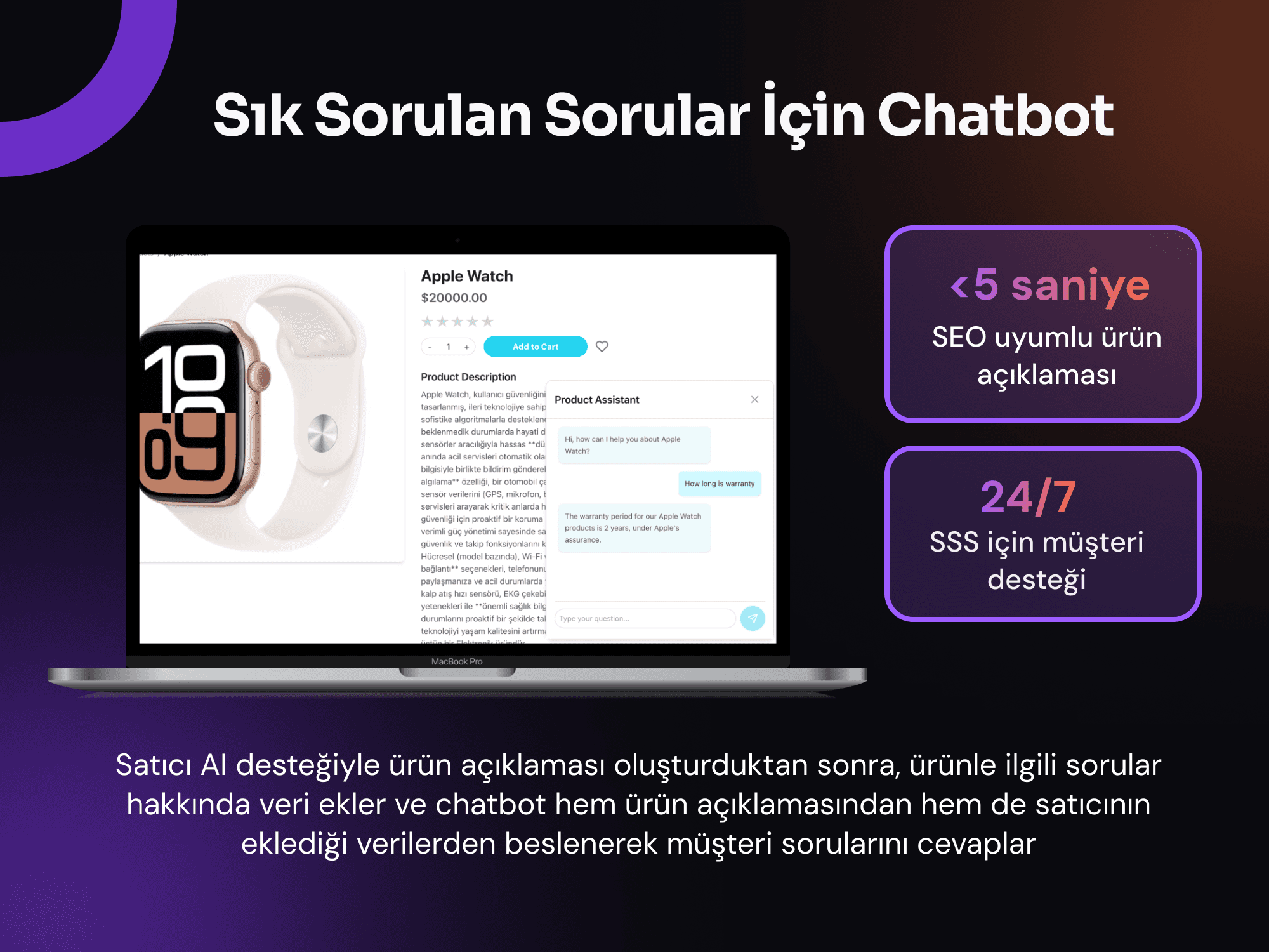 Müşteri soruları için AI SSS chatbot